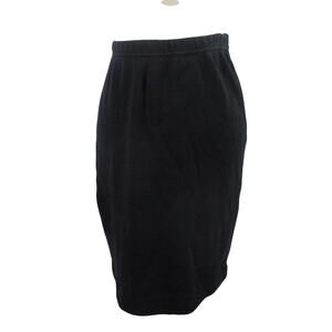 Vintage 80s Diane Von Furstenberg Color Authority Darkest Blue Ribbed Skirt M